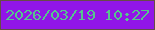 文字の大きさ：3、枠の色：674c47、背景の色：9116e7、文字の色：55c68d 無料ブログパーツのブログ時計