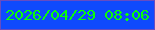 文字の大きさ：1、枠の色：674cc1、背景の色：0f4afd、文字の色：0bfd09 無料ブログパーツのブログ時計