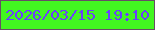文字の大きさ：4、枠の色：674d65、背景の色：42f620、文字の色：6b3efd 無料ブログパーツのブログ時計