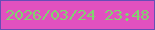 文字の大きさ：2、枠の色：674db6、背景の色：e151bf、文字の色：81d36f 無料ブログパーツのブログ時計
