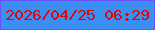 文字の大きさ：1、枠の色：6752fe、背景の色：3b8ff3、文字の色：e30309 無料ブログパーツのブログ時計