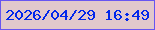 文字の大きさ：1、枠の色：6755f1、背景の色：e1c8cc、文字の色：0027eb 無料ブログパーツのブログ時計