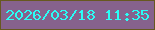 文字の大きさ：3、枠の色：675820、背景の色：86628d、文字の色：2afef6 無料ブログパーツのブログ時計