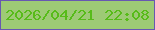 文字の大きさ：3、枠の色：6758b1、背景の色：9dca75、文字の色：57bb19 無料ブログパーツのブログ時計