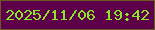 文字の大きさ：1、枠の色：67591f、背景の色：5e0049、文字の色：8be628 無料ブログパーツのブログ時計