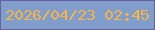 文字の大きさ：2、枠の色：6760a5、背景の色：819dcc、文字の色：f6b54a 無料ブログパーツのブログ時計