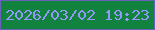 文字の大きさ：4、枠の色：6761b7、背景の色：11833e、文字の色：9499f7 無料ブログパーツのブログ時計