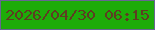 文字の大きさ：1、枠の色：676693、背景の色：1dac09、文字の色：5e3d22 無料ブログパーツのブログ時計