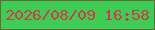 文字の大きさ：2、枠の色：676938、背景の色：3ccd55、文字の色：d5384d 無料ブログパーツのブログ時計
