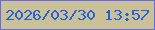 文字の大きさ：3、枠の色：676ae0、背景の色：cac198、文字の色：2361d5 無料ブログパーツのブログ時計