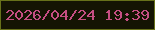 文字の大きさ：1、枠の色：67711a、背景の色：141403、文字の色：c54e83 無料ブログパーツのブログ時計
