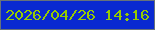 文字の大きさ：1、枠の色：67727a、背景の色：0929d1、文字の色：95cb01 無料ブログパーツのブログ時計
