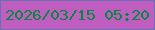 文字の大きさ：4、枠の色：6772b4、背景の色：bf5dc1、文字の色：02893b 無料ブログパーツのブログ時計