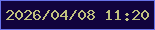 文字の大きさ：1、枠の色：6772e8、背景の色：11033d、文字の色：c0c17e 無料ブログパーツのブログ時計