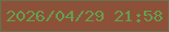 文字の大きさ：2、枠の色：67734e、背景の色：8d5139、文字の色：659f4d 無料ブログパーツのブログ時計