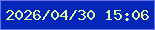 文字の大きさ：2、枠の色：6773e4、背景の色：0527b9、文字の色：e5f59f 無料ブログパーツのブログ時計