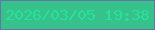文字の大きさ：3、枠の色：6774a9、背景の色：37c28b、文字の色：26e19b 無料ブログパーツのブログ時計
