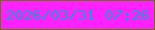 文字の大きさ：3、枠の色：677506、背景の色：fd22fd、文字の色：2993cd 無料ブログパーツのブログ時計