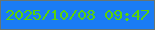 文字の大きさ：3、枠の色：677572、背景の色：1a7cf4、文字の色：59d308 無料ブログパーツのブログ時計