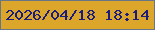 文字の大きさ：2、枠の色：677587、背景の色：dba629、文字の色：1a1c7e 無料ブログパーツのブログ時計