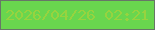 文字の大きさ：1、枠の色：677667、背景の色：69d64e、文字の色：97d33f 無料ブログパーツのブログ時計