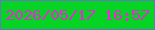 文字の大きさ：4、枠の色：6776c0、背景の色：05d425、文字の色：e828d1 無料ブログパーツのブログ時計