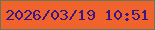 文字の大きさ：5、枠の色：677753、背景の色：f0632c、文字の色：371884 無料ブログパーツのブログ時計