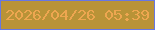 文字の大きさ：5、枠の色：6777e2、背景の色：b99337、文字の色：eea650 無料ブログパーツのブログ時計
