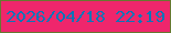 文字の大きさ：1、枠の色：677830、背景の色：ef266c、文字の色：0b75b8 無料ブログパーツのブログ時計