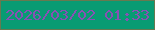 文字の大きさ：1、枠の色：67794f、背景の色：089b73、文字の色：8851b4 無料ブログパーツのブログ時計