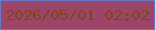 文字の大きさ：1、枠の色：6779c9、背景の色：9d4469、文字の色：7f4719 無料ブログパーツのブログ時計