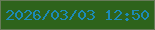 文字の大きさ：5、枠の色：677a58、背景の色：2e631b、文字の色：1c8ab6 無料ブログパーツのブログ時計