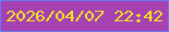 文字の大きさ：3、枠の色：677aef、背景の色：a641b1、文字の色：f4e81f 無料ブログパーツのブログ時計