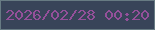 文字の大きさ：4、枠の色：677b83、背景の色：384459、文字の色：94509a 無料ブログパーツのブログ時計