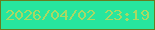 文字の大きさ：5、枠の色：677d20、背景の色：27e69e、文字の色：a9d864 無料ブログパーツのブログ時計