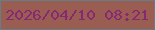 文字の大きさ：5、枠の色：677d85、背景の色：995d52、文字の色：882773 無料ブログパーツのブログ時計