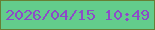 文字の大きさ：1、枠の色：677f35、背景の色：63cc8c、文字の色：8d4ac8 無料ブログパーツのブログ時計