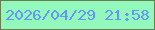 文字の大きさ：5、枠の色：677f50、背景の色：93f8bb、文字の色：6594fa 無料ブログパーツのブログ時計