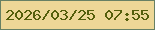 文字の大きさ：2、枠の色：678064、背景の色：edd797、文字の色：545e0b 無料ブログパーツのブログ時計