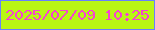 文字の大きさ：4、枠の色：6781fe、背景の色：b9f614、文字の色：f841d1 無料ブログパーツのブログ時計