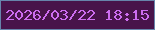 文字の大きさ：1、枠の色：6785ab、背景の色：48144a、文字の色：cd6df0 無料ブログパーツのブログ時計