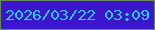 文字の大きさ：3、枠の色：678a56、背景の色：3c16cd、文字の色：28cce8 無料ブログパーツのブログ時計