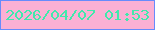 文字の大きさ：4、枠の色：678bfc、背景の色：fbb0d4、文字の色：41e9ac 無料ブログパーツのブログ時計