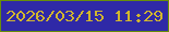 文字の大きさ：3、枠の色：678e09、背景の色：2f29a7、文字の色：d1b62e 無料ブログパーツのブログ時計