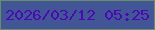 文字の大きさ：3、枠の色：678e65、背景の色：415597、文字の色：4a09b1 無料ブログパーツのブログ時計