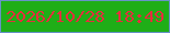 文字の大きさ：4、枠の色：6793c7、背景の色：1fae17、文字の色：e42f3d 無料ブログパーツのブログ時計