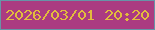 文字の大きさ：4、枠の色：6794a7、背景の色：ab3b81、文字の色：e2bc3d 無料ブログパーツのブログ時計