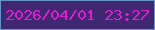 文字の大きさ：3、枠の色：6794c8、背景の色：3f2771、文字の色：e01fd1 無料ブログパーツのブログ時計