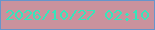 文字の大きさ：1、枠の色：6795cb、背景の色：ca929d、文字の色：36e6bb 無料ブログパーツのブログ時計