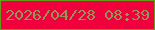 文字の大きさ：2、枠の色：67991c、背景の色：f0013d、文字の色：949753 無料ブログパーツのブログ時計